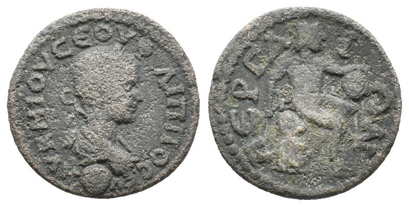 Philip II (247-249). Pamphylia, Perge. Æ (14mm, 5.95g). Laureate, draped and cui...