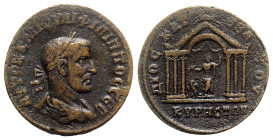Philip I (244-249). Cyrrhestica, Cyrrhus. Æ (29mm, 18.04g, 1h). Laureate, draped and cuirassed bust r., seen from behind R/ Hexastyle temple within wh...