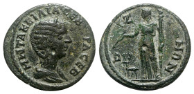 Otacilia Severa (Augusta, 244-249). Thrace, Bizya. Æ (25mm, 5.83g, 6h). Diademed and draped bust r. R/ Artemis standing l., holding arrow and long tor...