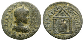 Otacilia Severa (Augusta, 244-249). Pamphylia, Perge. Æ (27mm, 9.14g, 6h). Diademed and draped bust r., set on a crescent. R/ Cult figure of Artemis P...