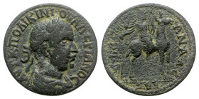 Valerian I (253-260). Ionia, Ephesus. Æ (26mm, 8.24g, 6h). AVT K ΠO ΛIKINI OVAΛЄPIANOC, Laureate, draped and cuirassed bust r. R/ […]ΩN AΛЄ[…], Artemi...