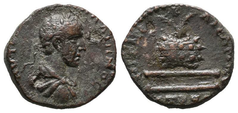 Gallienus (253-268). Pontus, Neocaesarea. Æ (24mm, 12.57g). Laureate, draped and...