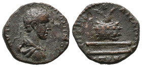 Gallienus (253-268). Pontus, Neocaesarea. Æ (24mm, 12.57g). Laureate, draped and cuirassed bust r. R/ Agonistic crown set on table. Cf. RPC X online -...