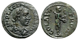 Gallienus (253-268). Troas, Alexandria. Æ (20.5mm, 5.50g, 6h). Laureate, draped and cuirassed bust r. R/ Statue of Apollo Smintheus r. Bellinger A446....