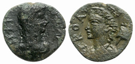Gallienus (253-268). Troas, Alexandria. Æ (24mm, 7.38g, 12h). Laureate, draped and cuirassed bust of Gallienus r. R/ Turreted and draped bust of Tyche...