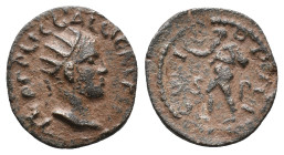 Gallienus (253-268). Lycaonia, Iconium. Æ (19mm, 3.26g). Radiate head r. R/ Marsyas standing l. holding wine-skin over shoulder and extending r. RPC X...