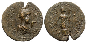 Gallienus (253-268). Cilicia, Carallia. Æ Triassarion (27mm, 10.52g, 6h). Bareheaded, draped and cuirassed bust r. R/ Demeter standing l., holding tor...
