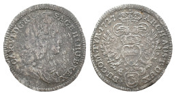 Austria, Karl VI (1711-1740). 3 Kreuzer 1727 (22mm, 1.24g). Good Fine