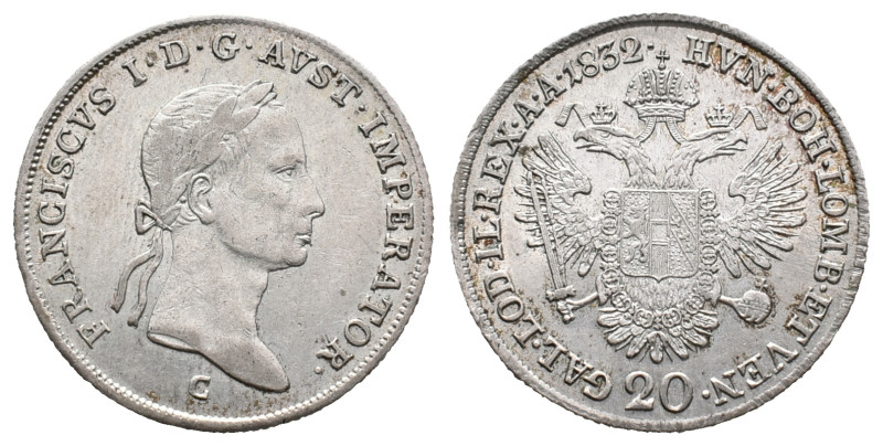 Austria, Franz I (1792-1835). 20 Kreuzer 1832 C, Prague (26mm, 6.61g). VF