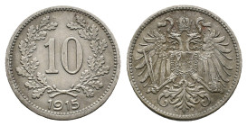 Austria, 10 Heller 1915 (19mm, 2.95g). VF