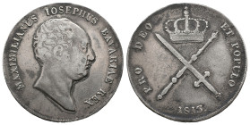 Germany, Bayern. Maximilian I Joseph (1806-1825). Kronentaler 1813 (40mm, 29.5g). Good Fine