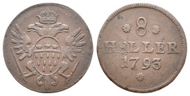 Germany. Köln. Free city. 8 Heller 1793 (21.2mm, 4.73g). VF