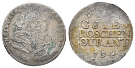 Germany, Mecklenburg-Schwerin. Christian Ludwig II (1747-1756). 8 Groschen 1754 (29.5mm, 7.65g). Good Fine - near VF