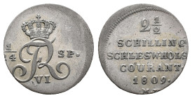 Germany, Schleswig and Holstein. Friedrich IX (1808-1839). 2½ Schillings Courant 1809 (21mm, 2.72g). VF