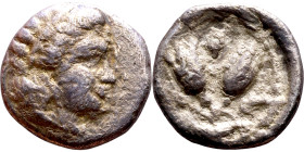 Hellenistic period coin (4-1 century BC) Silver coin.  Obv: