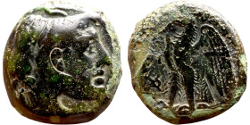 Ptolemaic Kings Of Egypt. Ptolemy I Soter 305-282 BC. Bronze Obol. Alexandria mint, struck c. 294-285 BC. Diademed head of Alexander the Great right, ...