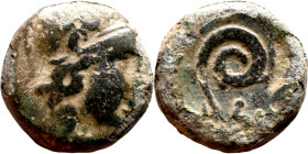 Hellenistic period coin (4-1 century BC) AE Bronze.  Obv: