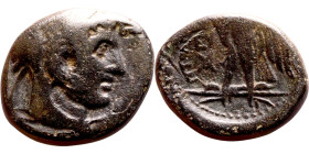 Ptolemaic Kings Of Egypt. Ptolemy I Soter 305-282 BC. Bronze Obol. Alexandria mint, struck c. 294-285 BC. Diademed head of Alexander the Great right, ...