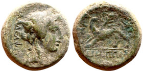 Hellenistic period coin (4-1 century BC) AE Bronze.  Obv: