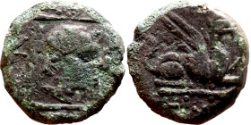Hellenistic period coin (4-1 century BC) AE Bronze.  Obv: