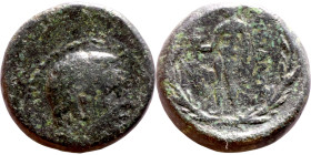 Hellenistic period coin (4-1 century BC) AE Bronze.  Obv: