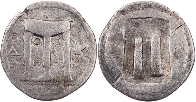 BRUTTIUM KROTON
 AR-Stater 480-440 v. Chr. Vs.: Dreifuß, rechts Krabbe n. r., R...