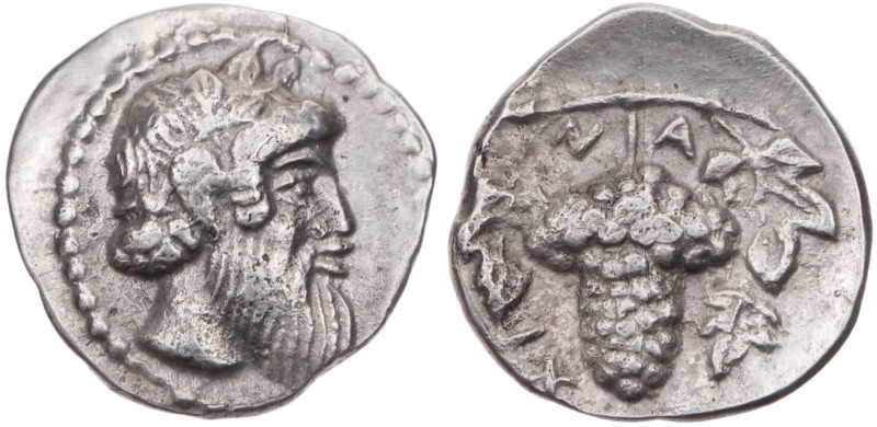 SIZILIEN NAXOS
 AR-Litra um 461-450 v. Chr. Vs.: bärtiger Kopf des Dionysos n. ...