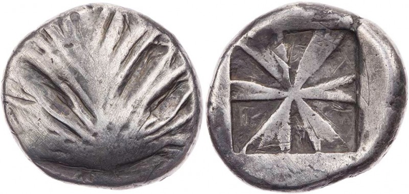 SIZILIEN SELINUS
 AR-Didrachme 550-510 v. Chr. Vs.: Eppichblatt, Rs.: sechsstra...