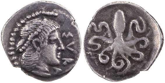 SIZILIEN SYRAKUS
 AR-Litra 474-435 v. Chr. Vs.: Kopf der Arethusa mit Perlenket...