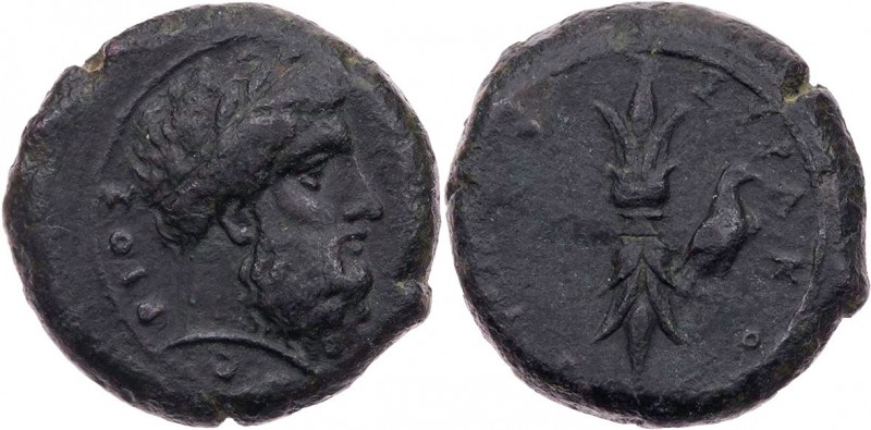 SIZILIEN SYRAKUS
 AE-Hemilitron 344-336 v. Chr. Vs.: Kopf des Zeus Eleutherios ...