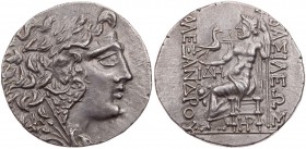 MAKEDONIEN, KÖNIGREICH
Alexander III., 336-323 v. Chr. AR-Tetradrachme 125-65 v. Chr., postum Mesembria Vs.: Kopf des Herakles mit Löwenskalp n. r., ...