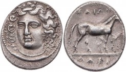 THESSALIEN LARISSA
 AR-Drachme 380-365 v. Chr. Vs.: Kopf der Nymphe Larissa fast v. v., Rs.: Pferd und Fohlen gestaffelt n. r. Lorber/Shahar, Serie 6...