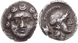 PISIDIEN SELGE
 AR-Obol 370-300 v. Chr. Vs.: Gorgoneion v. v., Rs.: Kopf der Athena mit Helm n. r., links Astragal SNG Cop. 246-252; SNG v. Aulock 52...