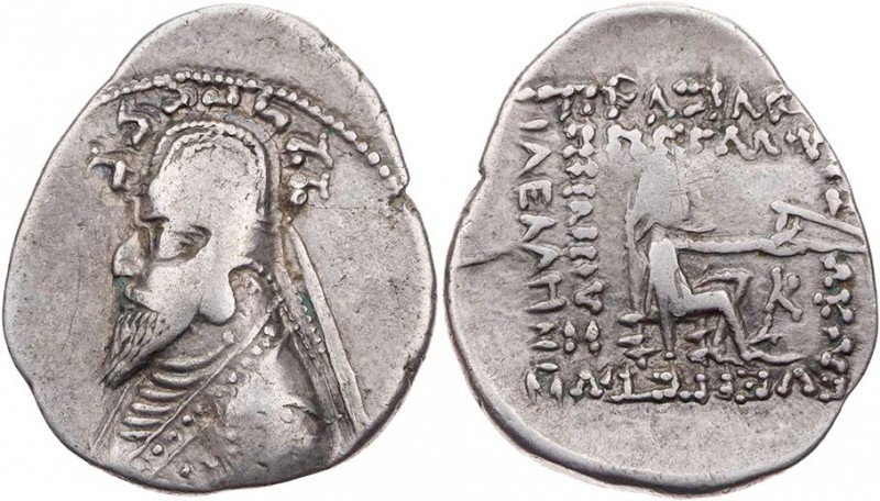 PARTHER, KÖNIGREICH DER ARSAKIDEN
Orodes I. 90-77 v. Chr. AR-Drachme Kangavar V...