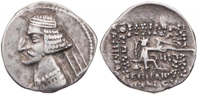 PARTHER, KÖNIGREICH DER ARSAKIDEN
Mithradates III., 57-54 v. Chr. AR-Drachme Ni...