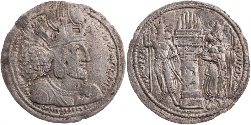 SASANIDEN
Shapur I., 240-270 n. Chr. AR-Drachme Vs.: Büste in Ornat mit Krone n...