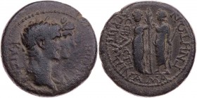 LYDIEN MAGNESIA AD SIPYLUM
Agrippina minor mit Nero, 54-59 n. Chr. AE-Tetrachalkon 54/55 n. Chr. Vs.: Köpfe des Nero mit Lorbeerkranz und der Agrippi...