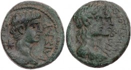 LYDIEN PHILADELPHIA
Caligula, 37-41 n. Chr. AE-Trichalkon unter Gaios Iulios Diodotos Vs.: Kopf n. r., links achtstrahliger Stern, Rs.: drapierte Büs...