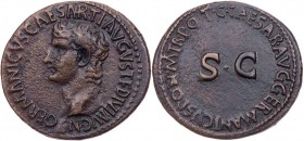 RÖMISCHE KAISERZEIT
Germanicus, gest. 19 n. Chr., geprägt unter Caligula, 37-41 n. Chr. AE-As 37/38 n. Chr. Rom Vs.: GERMANICVS CAESAR TI AVGVST F DI...
