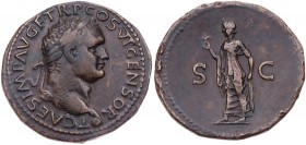 RÖMISCHE KAISERZEIT
Titus als Caesar, 69-79 n. Chr. AE-As 77/78 n. Chr. Lugdunum Vs.: T CAES IMP AVG F TR P COS VI CENSOR, Kopf mit Lorbeerkranz n. r...