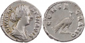 RÖMISCHE KAISERZEIT
Faustina II. minor, Gemahlin des Marcus Aurelius, 161-180 n. Chr. AR-Denar nach 176 n. Chr. Rom Vs.: DIVA FAV-STINA PIA, drapiert...