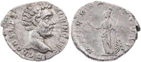 RÖMISCHE KAISERZEIT
Clodius Albinus als Caesar, 193-195 n. Chr. AR-Denar 194/195 n. Chr. Rom Vs.: D CLOD SEPT ALBIN CAES, Kopf n. r., Rs.: MINER PA[C...
