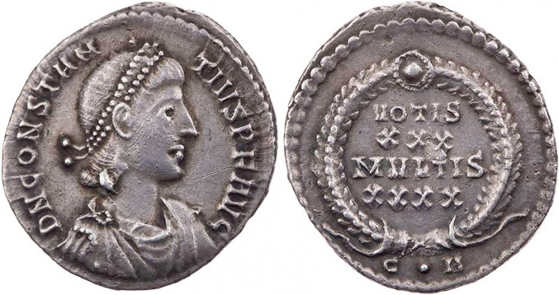 RÖMISCHE KAISERZEIT
Constantius II., 337-361 n. Chr. AR-Siliqua 351-355 v. Chr....