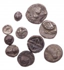 Lot, griechische Münzen AR-Kleinnominale vom Tetartemorion bis zum Diobol, hauptsächlich Ionien und Karien, darunter Ephesos, Kolophon, Milet, Kasolab...