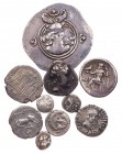 Lot, griechische Münzen AR-Prägungen vom Obol bis zur Drachme aus den unterschiedlichsten Gebieten. 10 Stück s-ss