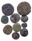 Lot, griechische Münzen AE-Prägungen, darunter Syrakus, Thessalische Liga, Amisos, Rhodos, Ephesos, Karthago etc. 10 Stück s-ss