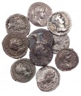 Lot, römische Münzen Denare der Römischen Kaiserzeit: Augustus, Traianus, Hadrianus (2), Septimius Severus, Caracalla (2), Elagabal, Iulia Maesa, Iuli...