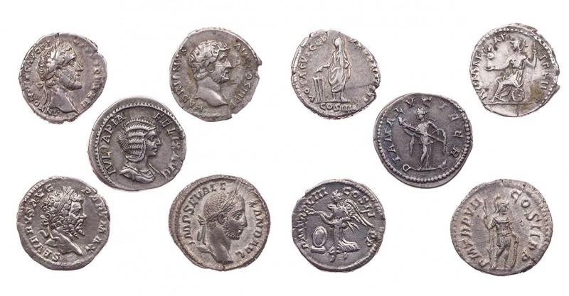 Lot, römische Münzen Denare der Römischen Kaiserzeit: Hadrianus, Antoninus Pius,...