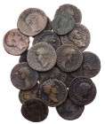 Lot, römische Münzen Asses und Dupondien der Römischen Kaiserzeit, darunter Claudius, Nero, Traianus, Hadrianus, Antoninus Pius, Marcus Aurelius, Faus...