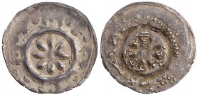 BAMBERG BISTUM
Arnold von Solms, 1286-1296. Pfennig o. J. Vs.: achtblättrige Rosette im Wulstreif, am Rand vier Bögen, darin je ein Punkt, dazwischen...